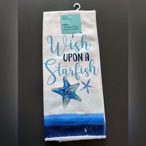 KITCHEN POLYESTER MICROFIBER TOWELS STARFISH DESIGN - 2 Pak